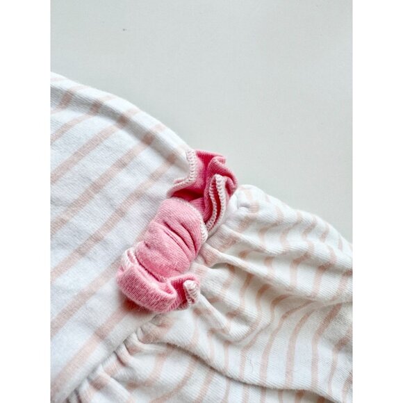 Girls' PETIT BATEAU White Pink Striped Cotton Jersey Tank Dress, Size 10 - Picture 4 of 13